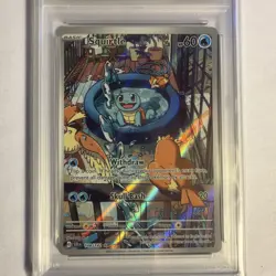 2024 POKEMON STELLAR CROWN IR ILLUSTRATION RARE SQUIRTLE 148/142 PSA 9 - Image 3