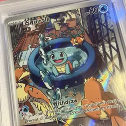 2024 POKEMON STELLAR CROWN IR ILLUSTRATION RARE SQUIRTLE 148/142 PSA 9 - Image 4