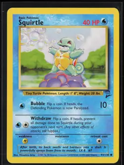 Squirtle 93/130 Common Base Set 2 Pokemon Lightly Played - Image 1