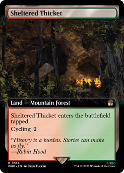 Sheltered Thicket (Extended Art) Doctor Who NM Land Rare MAGIC MTG CARD ABUGames - Image 1
