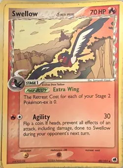 Swellow 40/101 Uncommon Dragon Frontiers Pokemon Moderately Played - Image 1