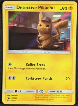 Detective Pikachu 2019 Black Star Promo Holo Rare Pokemon Card SM190 (NM) - Image 1