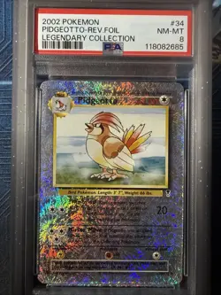 Pidgeotto Reverse Holo 34/110 Legendary Collection Pokemon PSA 8 - Image 1