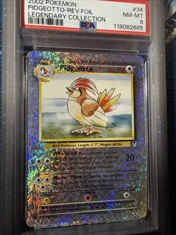 Pidgeotto Reverse Holo 34/110 Legendary Collection Pokemon PSA 8 - Image 2