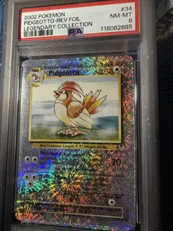 Pidgeotto Reverse Holo 34/110 Legendary Collection Pokemon PSA 8 - Image 3
