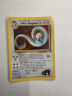 2000 Pokemon Gym Heroes Erika's Dragonair holographic trading card - Image 1