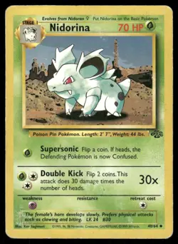 Pokemon Cards Nidorina 40/64 Jungle Uncommon HP *2 - Image 1