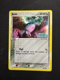 Pokemon Card - Aron Crystal Guardians 44/100 Common Reverse Holo STAMPED LP-MP+ - Image 1