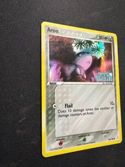 Pokemon Card - Aron Crystal Guardians 44/100 Common Reverse Holo STAMPED LP-MP+ - Image 2