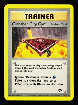 Cinnabar City Gym 113/132 Unlimited Uncommon Gym Challenge Pokemon Card - Image 1