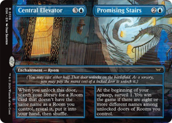 MTG - Central Elevator / Promising Stairs - Borderless - Duskmourn - Magic - Image 1