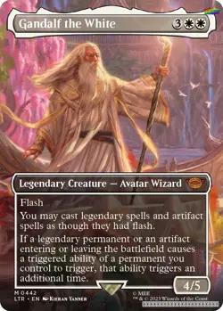 Gandalf the White (Borderless) [LTR - 442] - NM [Foil] TCG MTG - Image 1