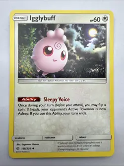 Pokemon TCG Igglybuff Cosmic Eclipse Uncommon Card 168/236 - Image 1