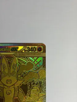 Mega Lucario EX 188/132 ME01: Mega Evolution Full Art Holo Golden Ultra Rare ENG - Image 3