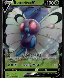 Butterfree V Ultra Rare SWSH03: Darkness Ablaze 001/189 Grass Holo Pokemon Card - Image 1