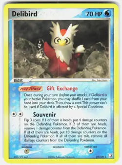 Delibird 21/109 Rare Team Rocket Returns Pokemon Lightly Played - Image 2