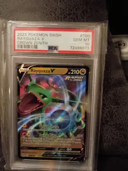 Pokemon Rayquaza V SWSH Crown Zenith 100/159 Ultra Rare Holo PSA 10 - Image 1