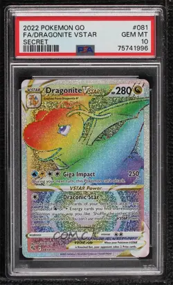 Rainbow - Dragonite VSTAR Pokemon Sword & Shield Pokemon Go PSA 10 GEM MT - Image 1