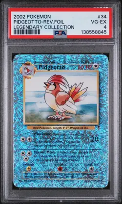 2002 Pokemon Legendary Collection Pidgeotto 34 /110 Reverse Holo Foil PSA 4 - Image 1