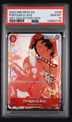 2023 One Piece Portgas D. Ace PSA 10 GEM MINT | Gift Collection Alt Art #028 - Image 1