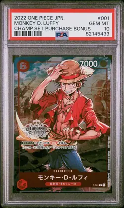 One Piece Japanese Holo Monkey D. Luffy P-001 PSA 10 GEM MINT Championship Bonus - Image 3
