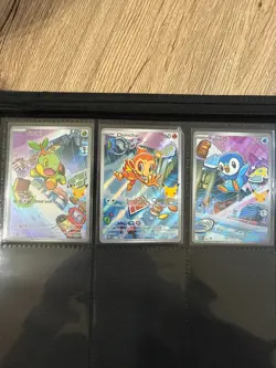 Turtwig Chimchar Piplup First Partner Illustration Promo Pokemon Card Set - Image 1