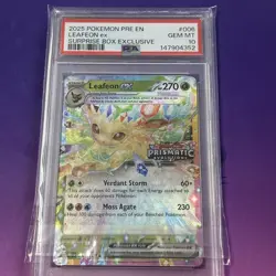 Pokemon Cards Leafeon ex 006/131 Prismatic Evolutions STAMPED - PSA 10 GEM MINT - Image 1