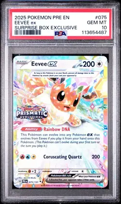 Pokemon TCG Prismatic Surprise Box Promo Stamp Eevee Card *GEM MINT PSA 10* - Image 1