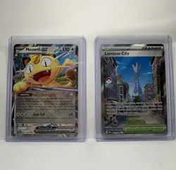 Pokemon Meowth ex 062/088 + Lumiose City Holo NM Card Lot - Image 1