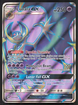 Lunala GX (Full Art) 141/149 Holo Ultra Rare SM Base Set Pokemon Holo Near Mint - Image 1