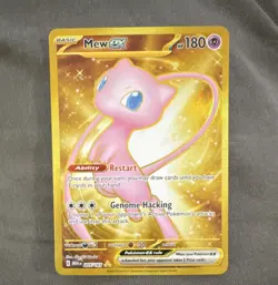 Pokemon Mew ex Gold Full Art Holo Card 205/165 Scarlet & Violet 151 180 HP - Image 1