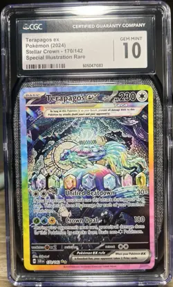 CGC 10 GEM MINT Pokemon Terapagos EX 170/142 Stellar Crown SIR - Image 1