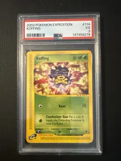 2002 POKEMON EXPEDITION #114 KOFFING PSA 3 VG - Image 1