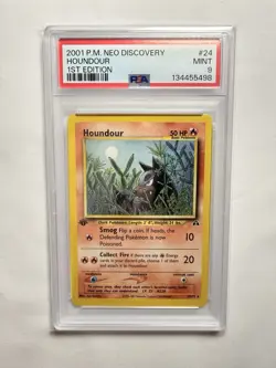 2001 POKEMON NEO DISCOVERY #5 HOUNDOUR- NON HOLO PSA 9 - Image 1
