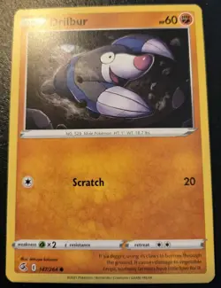 Drilbur 147/264 Common Sword & Shield: Fusion Strike Pokemon TCG - Image 1
