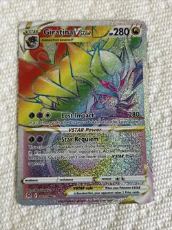 Pokemon TCG Giratina VSTAR 201/196 Secret Rainbow Rare, Lost Origins Edition - Image 1