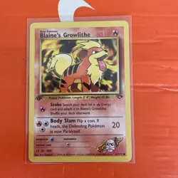 Pokemon TCG Blaine's Growlithe 62/132 1st Edition Gym Challenge Common WOTC - Image 1