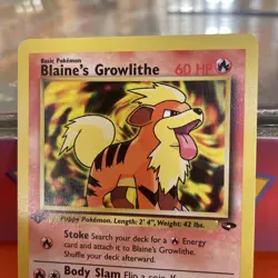 Pokemon TCG Blaine's Growlithe 62/132 1st Edition Gym Challenge Common WOTC - Image 4