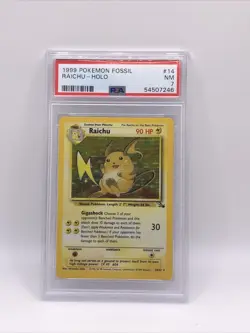 PSA 7 Pokemon Fossil Raichu Holo - Image 1