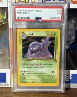 1999 Pokemon Fossil #13 Muk Holo PSA 7 NM WOTC vintage - Image 1