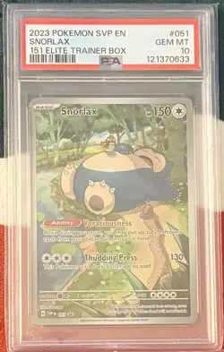 2023 POKEMON SVP EN-SV BLACK STAR PROMO 151 ELITE TRAINER BOX SNORLAX PSA 10 - Image 1