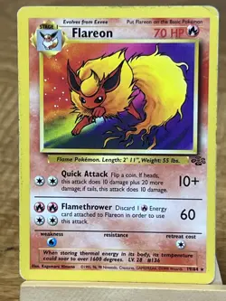 Pokemon TCG Flareon 19/64 Jungle Set Rare MP - Image 1