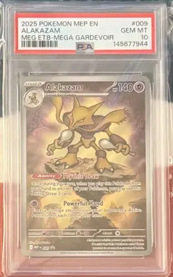 2025 POKEMON MEP EN-ME BLACK STAR PROMO #009 ALAKAZAM PSA 10 - Image 1