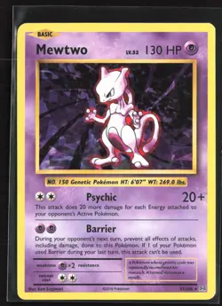 Pokemon TCG - Mewtwo Reverse Holo Rare XY - Evolutions 51/108 MP - Image 1