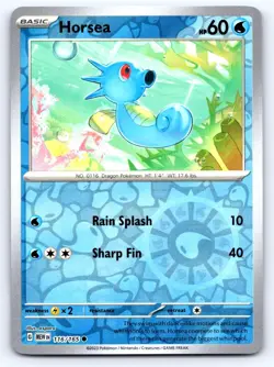 Horsea 116/165 Common 151 Pokemon Reverse Holo Near Mint - Image 1