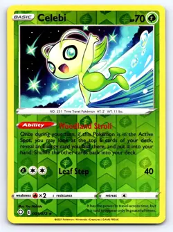 Celebi 003/072 Rare Shining Fates Pokemon Reverse Holo Near Mint - Image 1