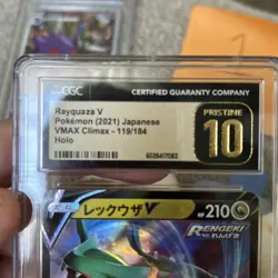 CGC 10 Pristine Rayquaza V 119/184 RR VMAX Climax s8b Pokemon Card - Image 2