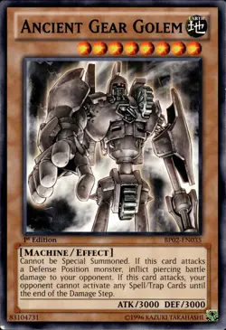 Ancient Gear Golem - Black Rare 1st Edition BP02-EN035 - MP - YuGiOh - Image 1