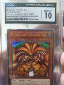 Yu-Gi-Oh Exodia The Forbidden One TN23-EN002 25th Anniv. QCHR CGC 10 GEM MINT - Image 3