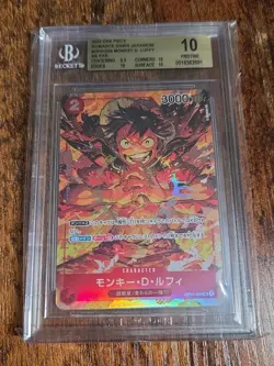 One Piece Japanese Holo Monkey D. Luffy OP01-024 PSA 10 GEM MINT Alternate Art - Image 1